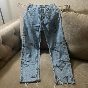 Pacsun Butterfly High Rise Straight JEANS Size 23